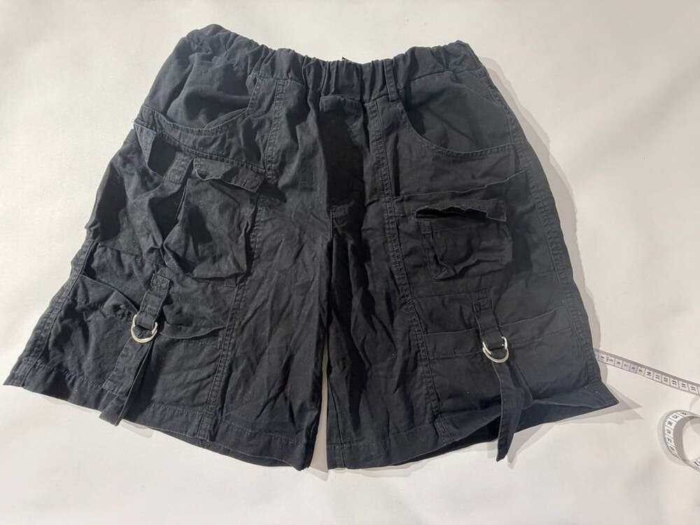 Forever 21 XS Black Cargo Shorts Buckle Pocket Baggy Gorpcore Y2K Grunge